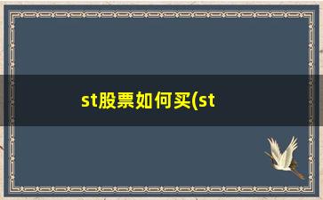 “st股票如何买(st股票如何买入)